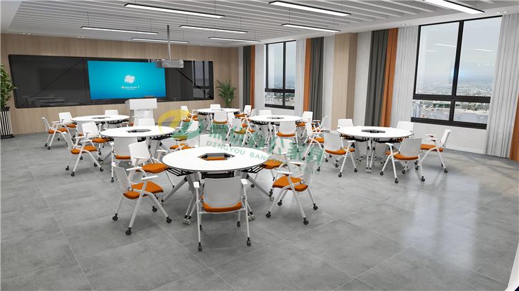 拼接扇形桌可折叠培训会议桌移动课桌学校多功能教室桌椅厂家直销
